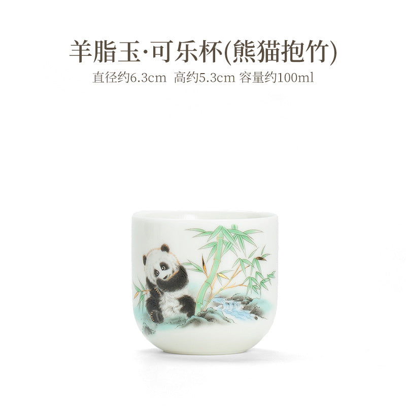 羊脂玉の瓷製の主人用カップ、単カップ、茶カップ、功夫茶具、家庭用の個人専用、茶器、陶器の大きな茶碗