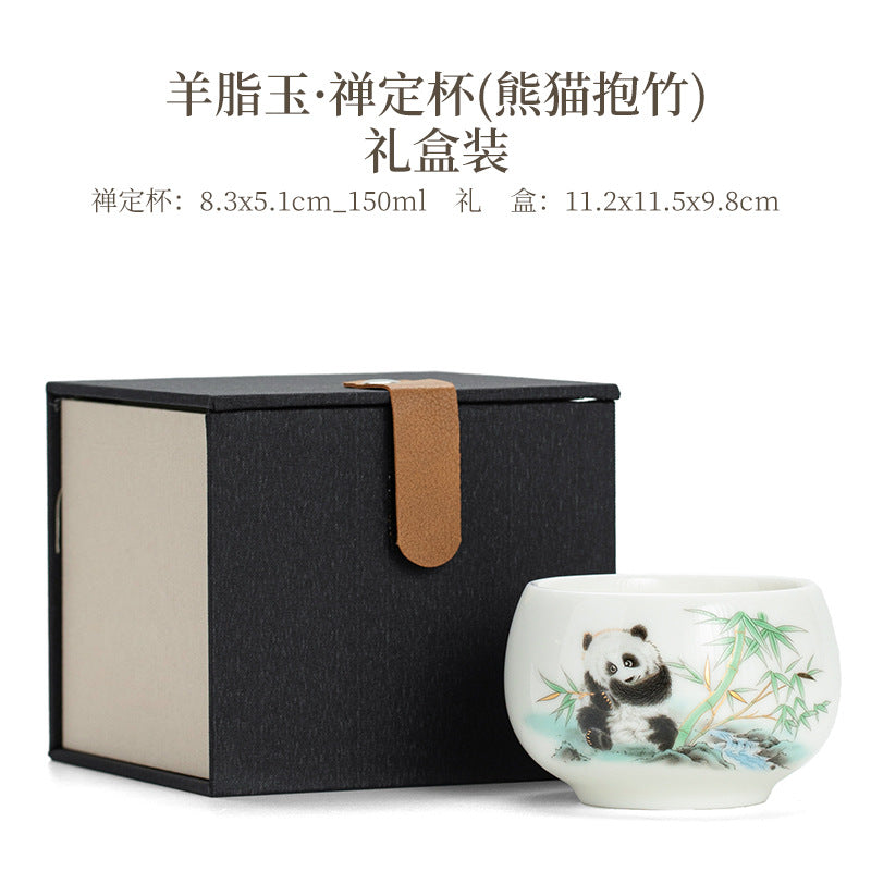 羊脂玉の瓷製の主人用カップ、単カップ、茶カップ、功夫茶具、家庭用の個人専用、茶器、陶器の大きな茶碗