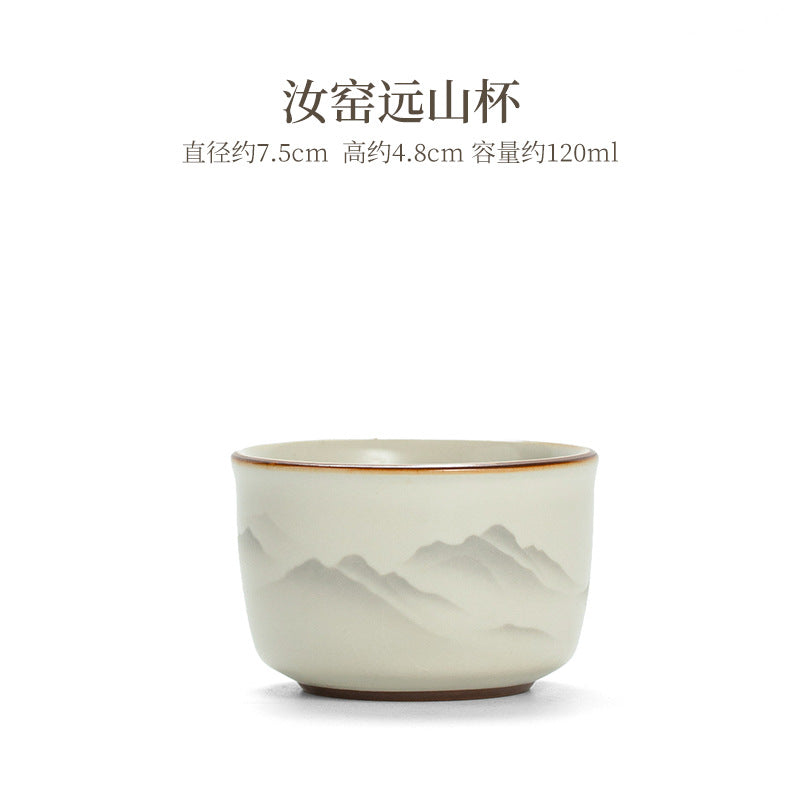 羊脂玉の瓷製の主人用カップ、単カップ、茶カップ、功夫茶具、家庭用の個人専用、茶器、陶器の大きな茶碗