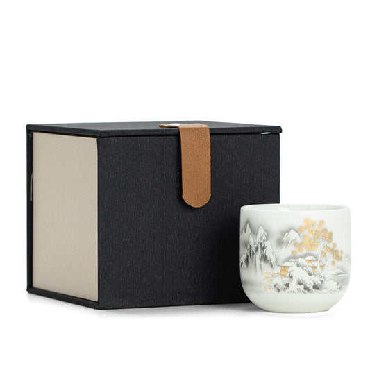 羊脂玉の瓷製の主人用カップ、単カップ、茶カップ、功夫茶具、家庭用の個人専用、茶器、陶器の大きな茶碗