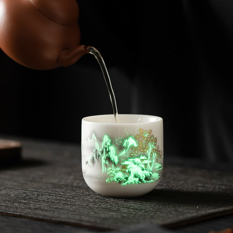 羊脂玉の瓷製の主人用カップ、単カップ、茶カップ、功夫茶具、家庭用の個人専用、茶器、陶器の大きな茶碗