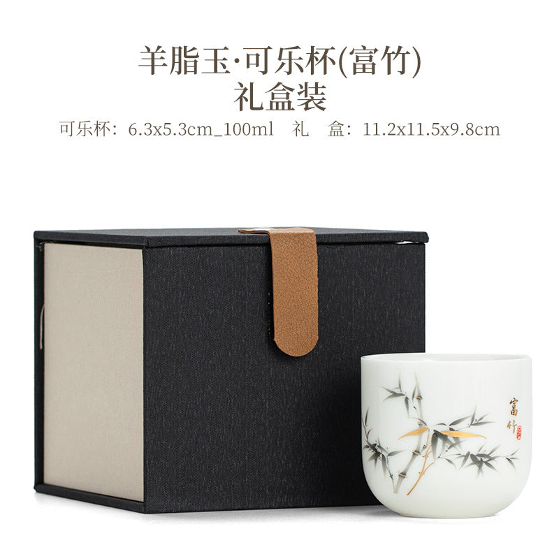 羊脂玉の瓷製の主人用カップ、単カップ、茶カップ、功夫茶具、家庭用の個人専用、茶器、陶器の大きな茶碗